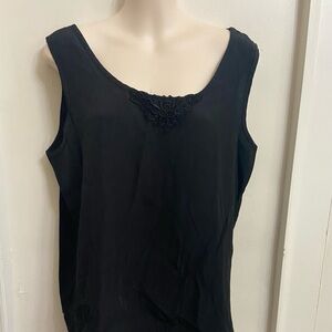 Maggie Lawrence Black Lace Top Sleeveless Blouse (L)